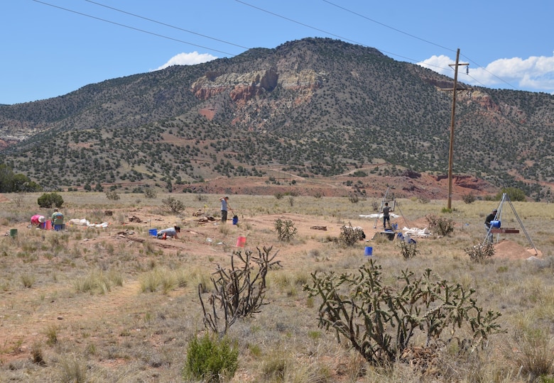 ABIQUIU LAKE, N.M. – University of Oklahoma students develop their archaeological field work skills while excavating the Palisade Ruin site during a field school here, June 21, 2016.
