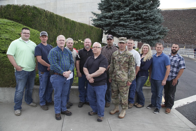 Six students graduated from the Walla Walla District’s Power Plant Apprentice Program during a 10 a.m. ceremony June 23 at McNary Lock and Dam. The graduates pictured are;
Benjamin Ashlock, an Army Reserve veteran from Kennewick, Washington, works at McNary Lock and Dam as a power plant mechanic. 
Jason Bohlke, an Army veteran from Benton City, Washington, works at McNary Lock and Dam as a power plant electrician.
Summer Dellamater, an Air Force veteran from Pasco, Washington, works at Lower Monumental Lock and Dam as a power plant operator.
Chris Ensley, a Marine Corps veteran from Colfax, Washington, works at Lower Granite Lock and Dam as a power plant electrician.
Cameron Hulse, an Air Force veteran from Dayton, Washington, works at Little Goose Lock and Dam as a power plant electrician.
Harold Wentworth II, an Army veteran from Pasco, Washington, works at Ice Harbor Lock and Dam as a power plant operator.
