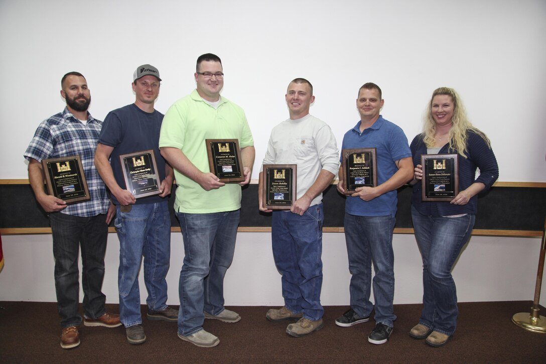 Six students graduated from the Walla Walla District’s Power Plant Apprentice Program during a 10 a.m. ceremony June 23 at McNary Lock and Dam. The graduates pictured;
Benjamin Ashlock, an Army Reserve veteran from Kennewick, Washington, works at McNary Lock and Dam as a power plant mechanic. 
Jason Bohlke, an Army veteran from Benton City, Washington, works at McNary Lock and Dam as a power plant electrician.
Summer Dellamater, an Air Force veteran from Pasco, Washington, works at Lower Monumental Lock and Dam as a power plant operator.
Chris Ensley, a Marine Corps veteran from Colfax, Washington, works at Lower Granite Lock and Dam as a power plant electrician.
Cameron Hulse, an Air Force veteran from Dayton, Washington, works at Little Goose Lock and Dam as a power plant electrician.
Harold Wentworth II, an Army veteran from Pasco, Washington, works at Ice Harbor Lock and Dam as a power plant operator.