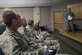 U.S. Air Force Maj. Gen. Scott Zobrist, Ninth Air Force commander, receives a briefing on the various capabilities and the latest feat of the 347th Rescue Group during his visit, June 28, 2016, at Moody Air Force Base, Ga. Last week, Airmen from the 347th RQG conducted a rescue mission off the coast of Bermuda to offer first-response medical care to injured fishermen. (U.S. Air Force photo by Senior Airman Ceaira Young/Released)