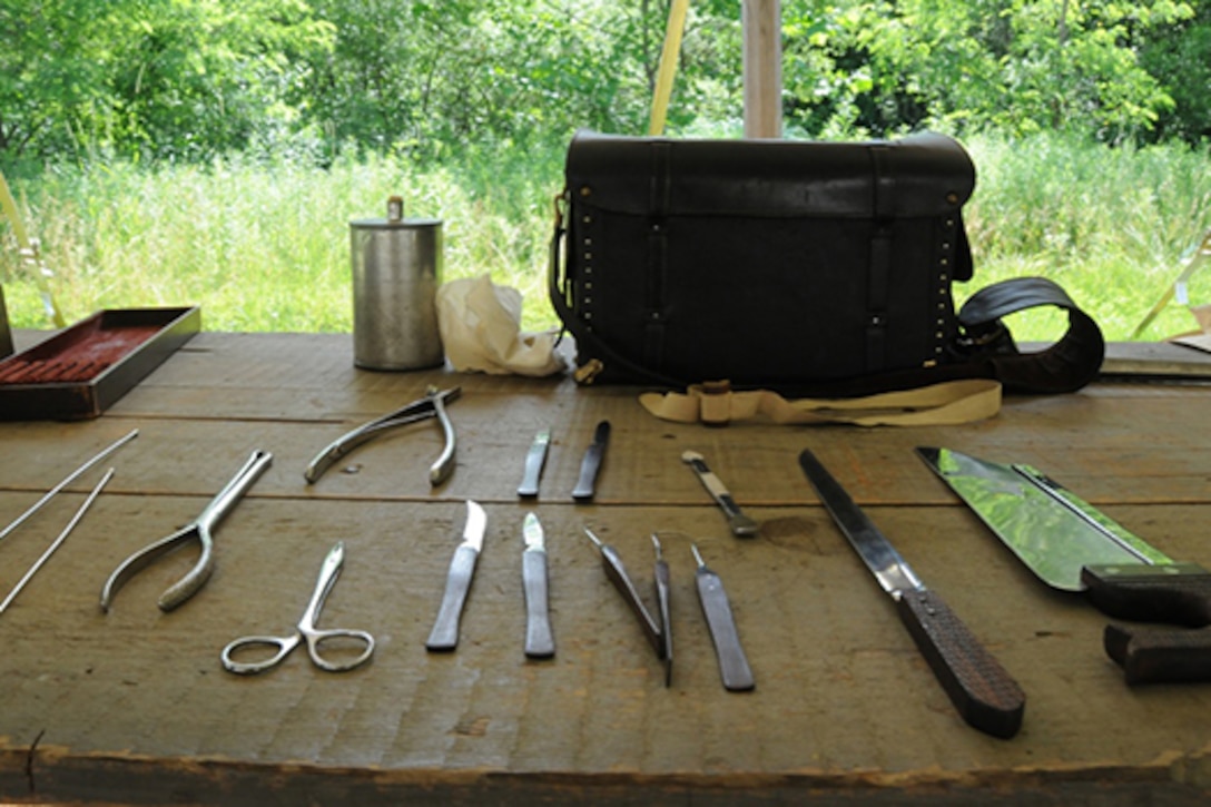 U.S. Army surgeons were issued surgical kits like this during the Civil War. Photo by Marine Corps Cpl. Cedric Haller