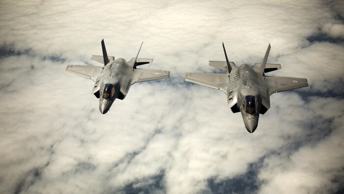 The F-35B made its first trans-Atlantic flight June 29, 2016. Three F-35’s flew from Marine Corps Air Station Beaufort in South Carolina and landed at RAF Fairford in Gloucestershire, England. They were assisted by two KC-10’s, and refueled 15 times over the Atlantic. (U.S. Marine Corps photo by Cpl. Brian Burdett/Released)