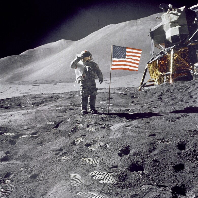 The American flag on the moon