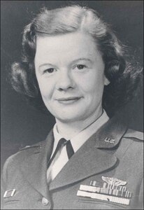 Captain Norma Parsons, circa 1956. She is wearing her prior service ribbons for her active duty in the Army Air Force in the India, China, Burma Theater during World War II and as an Air Force nurse serving in Korea during that conflict.  