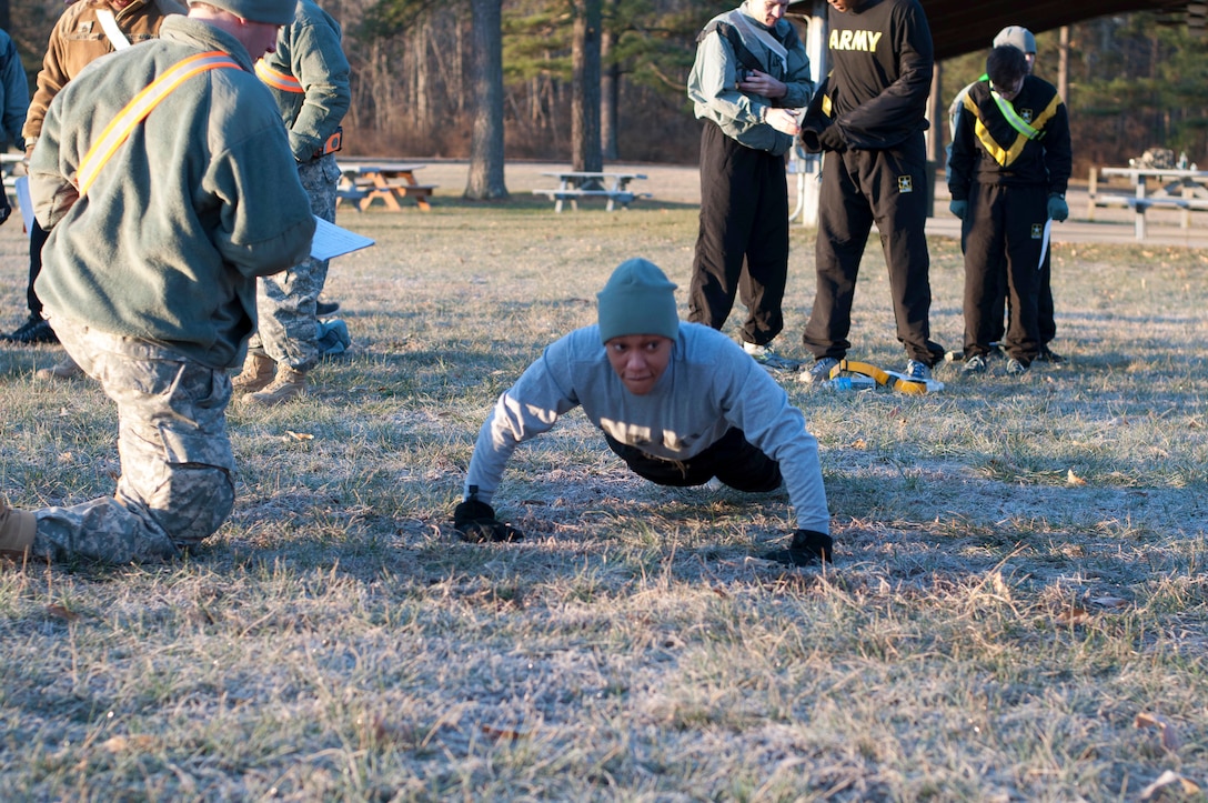 U.S. Army Reserve Soldiers competing in this year's combined 310th ESC and 3rd Transportation Brigade Expeditionary Best Warrior Competition, held at Fort A.P. Hill, Va., Feb. 26 through March 2. Day 1 of the 310th ESC Best Warrior Competition included the Soldier essay competition, AWT station testing lanes and the Army standard written exam. Day 2 included M9 qualification, M16 qualification and land navigation.