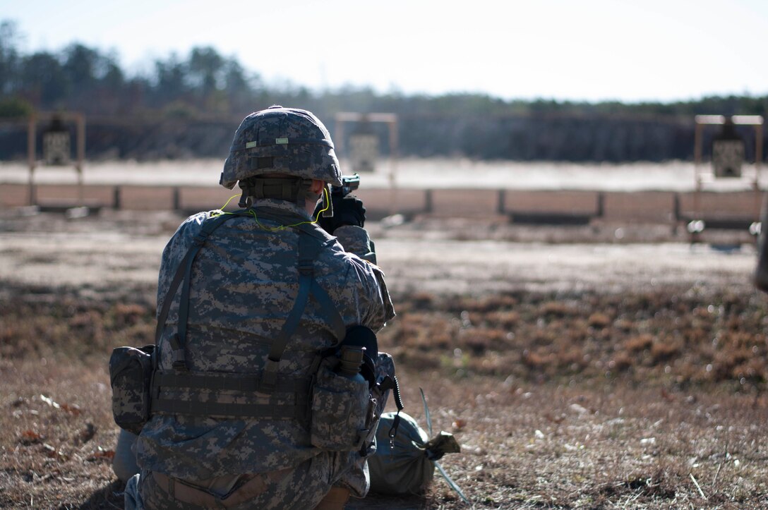 U.S. Army Reserve Soldiers competing in this year's combined 310th ESC and 3rd Transportation Brigade Expeditionary Best Warrior Competition, held at Fort A.P. Hill, Va., Feb. 26 through March 2. Day 1 of the 310th ESC Best Warrior Competition included the Soldier essay competition, AWT station testing lanes and the Army standard written exam. Day 2 included M9 qualification, M16 qualification, and land navigation.