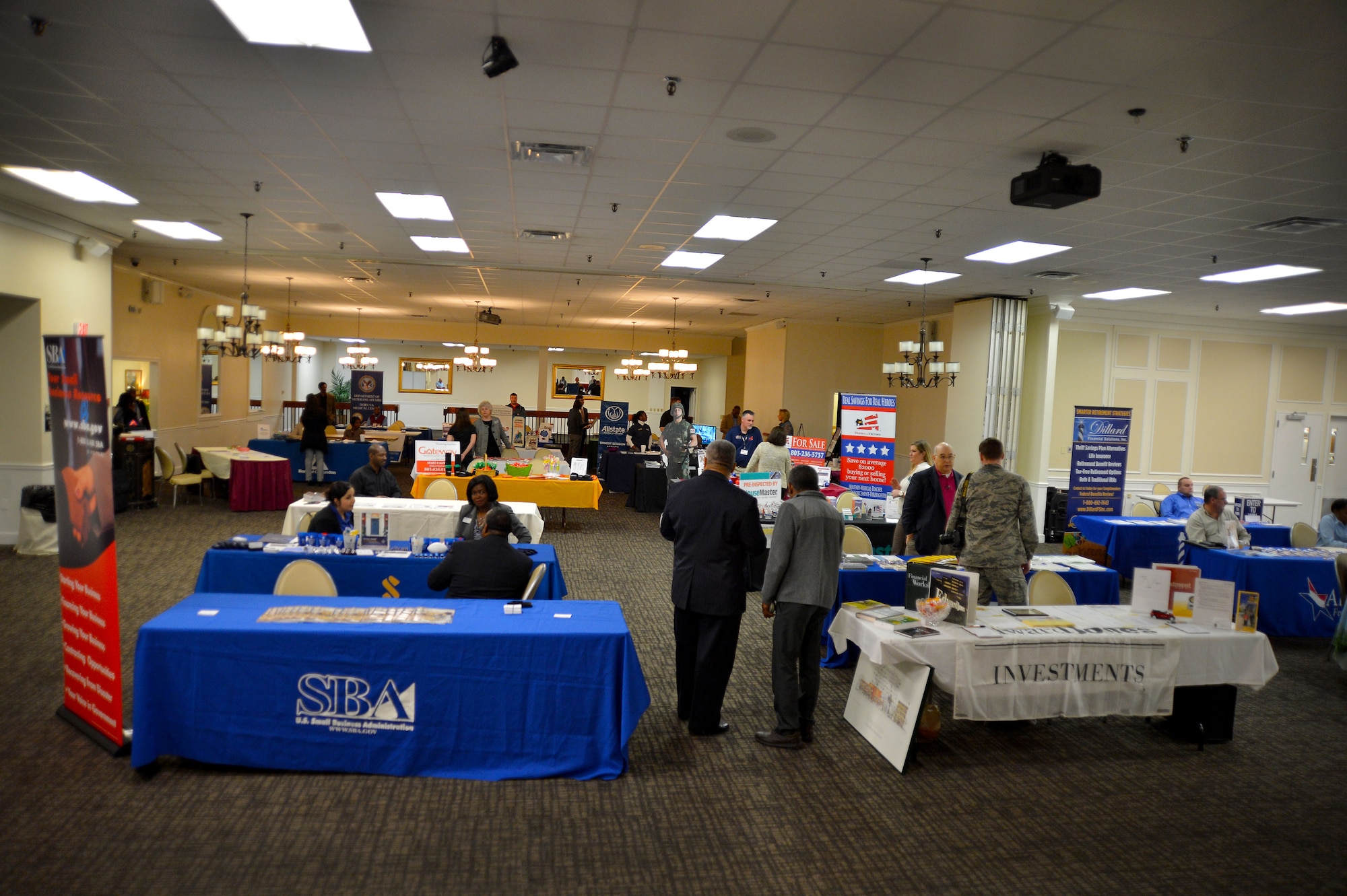 Members of Team Shaw gather at a Military Saves Week proclamation signing at the Carolina Skies Club and Conference Center at Shaw Air Force Base, S.C., Feb 24, 2016. Military Saves Week reminds Team Shaw members to maintain a safe debt-to-income ratio, to have an adequate emergency savings, and to have a healthy retirement fund. (U.S. Air Force photo by Senior Airman Michael Cossaboom)