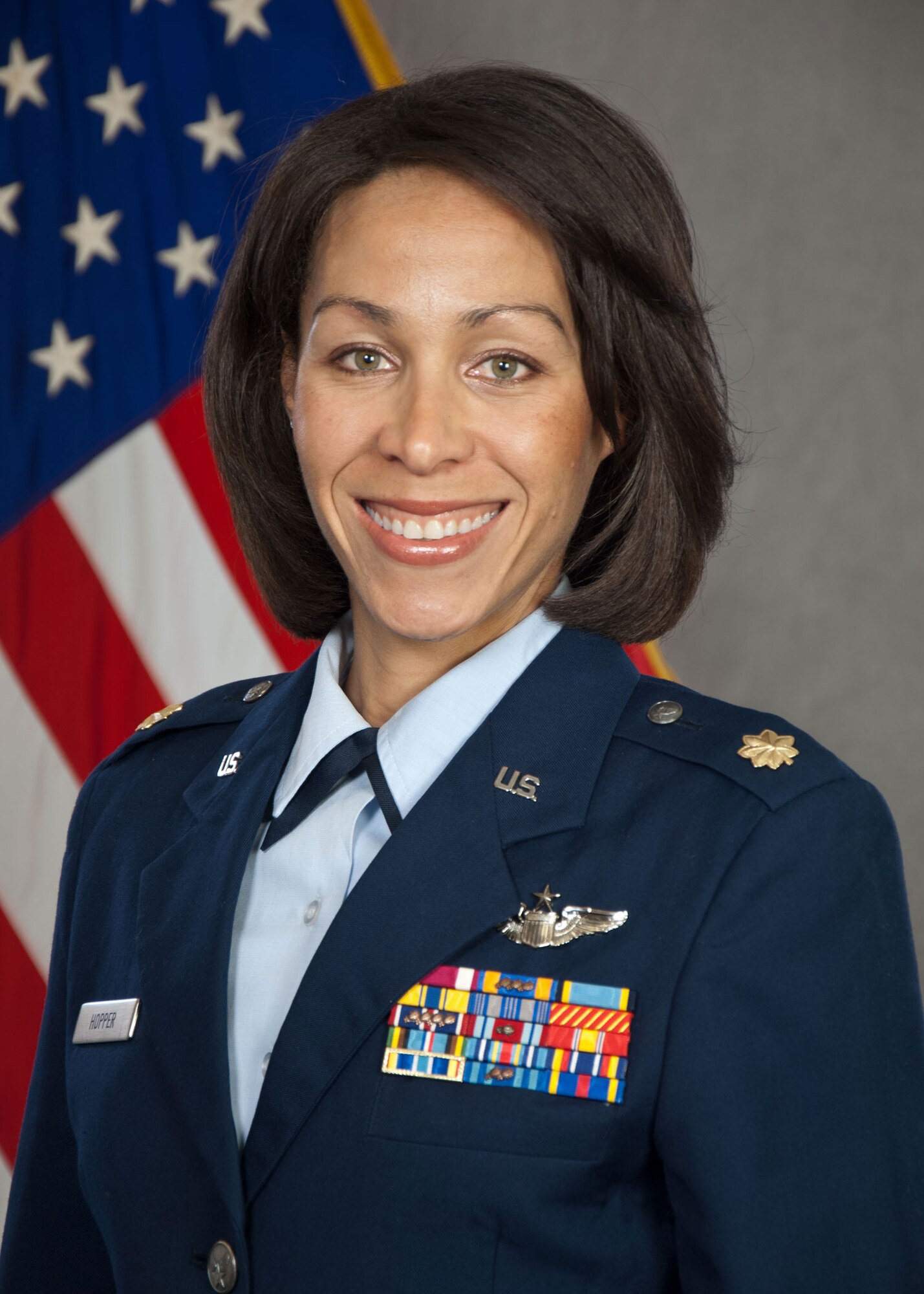 Maj. Christina "Thumper" Hopper is a T-38 instructor pilot with the 5th Flying Training Squadron, Vance Air Force Base, Oklahoma.  Following the tragic events of Sept. 11, 2001, Hopper flew numerous combat air patrol missions in support of Operation Noble Eagle protecting the President of the United States and critical US infrastructure. In 2002-2003, she deployed to Kuwait supporting Operations Southern Watch and Iraqi Freedom.  During those operations, Hopper flew more than 50 combat missions and became the first African-American female fighter pilot to fight in a major war.