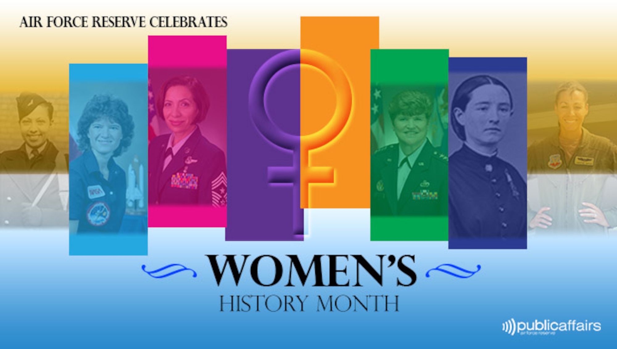 March is National Women’s History Month and this year’s theme is “Working to Form a More Perfect Union: Honoring Women in Public Service and Government.” Throughout the month, Air Force Reserve Command will feature Air Force Reserve women whose contributions to the military and community reflect this year’s theme.  (u.S. Air Force graphic/Maureen Smith)
