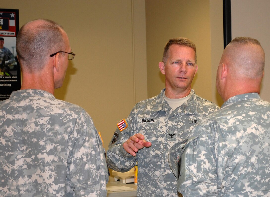 U.S. Army Col. James T. Wilson, commander of the 642nd Regional Support Group, is pictured here at the Regional Readiness Training Exercise in 2014. Wilson will step down from command of the Army Reserve unit on Sunday, Feb. 28, to take over the process of mobilizing and demobilizing troops at Fort Bliss, Texas. (U.S. Army photo by Sgt. 1st Class Gary A. Witte, 642nd Regional Support Group)