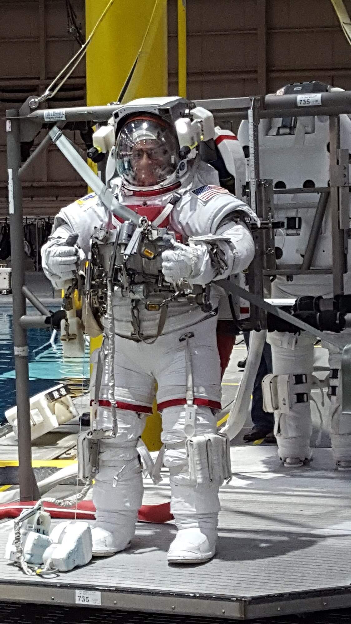 HOUSTON - Army astronaut Col. Mark Vande Hei enters the Neutral Buoyancy Lab Feb. 8 for training at NASA Johnson Space Center. (Photo by Dottie K. White)