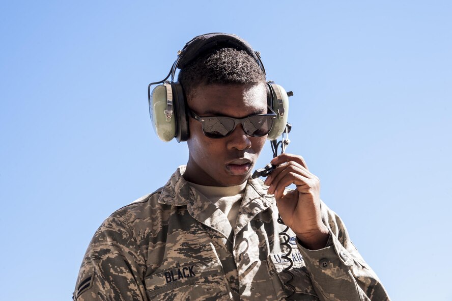U.S. Air Force Maj. Jeremiah Parvin, 23d Wing chief of safety, conducts preflight checks in preparation for a flight, Feb. 18, 2016, at Moody Air Force Base, Ga. Multiple U.S. Air Force aircraft within Air Combat Command conducted joint aerial training at Grand Bay Bombing and Gunnery Range. During the training, the aircraft conducted tactical air and ground maneuvers, as well as weapons training. (U.S. Air Force photo by Andrea Jenkins/Released)