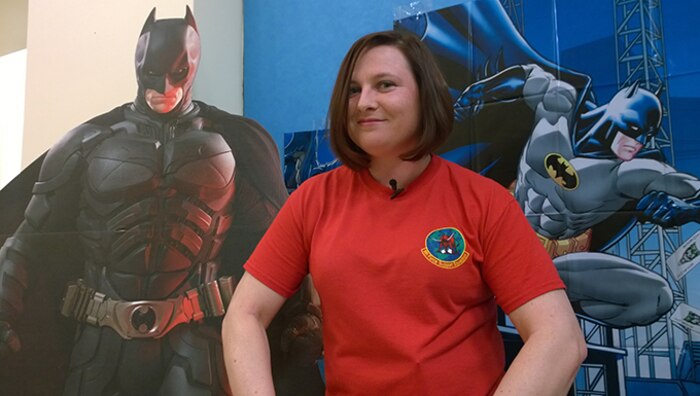 Tech. Sgt. Christena McManus, 9th Force Support Squadron unit training manager, poses for a photo Feb. 26, 2016, at Beale Air Force Base, California