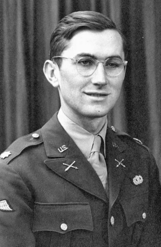 A portrait of Maj. William E. Colby, member of the 99th Infantry Battalion. Colby led a group of men from the battalion during Operation Rype in sabotage missions aimed at preventing German troops from moving in Norway during World War II.