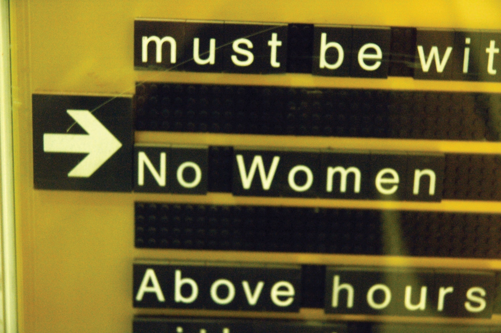 A sign in Jeddah, Saudi Arabia stipulates that women are not allowed to enter a hotel gym.