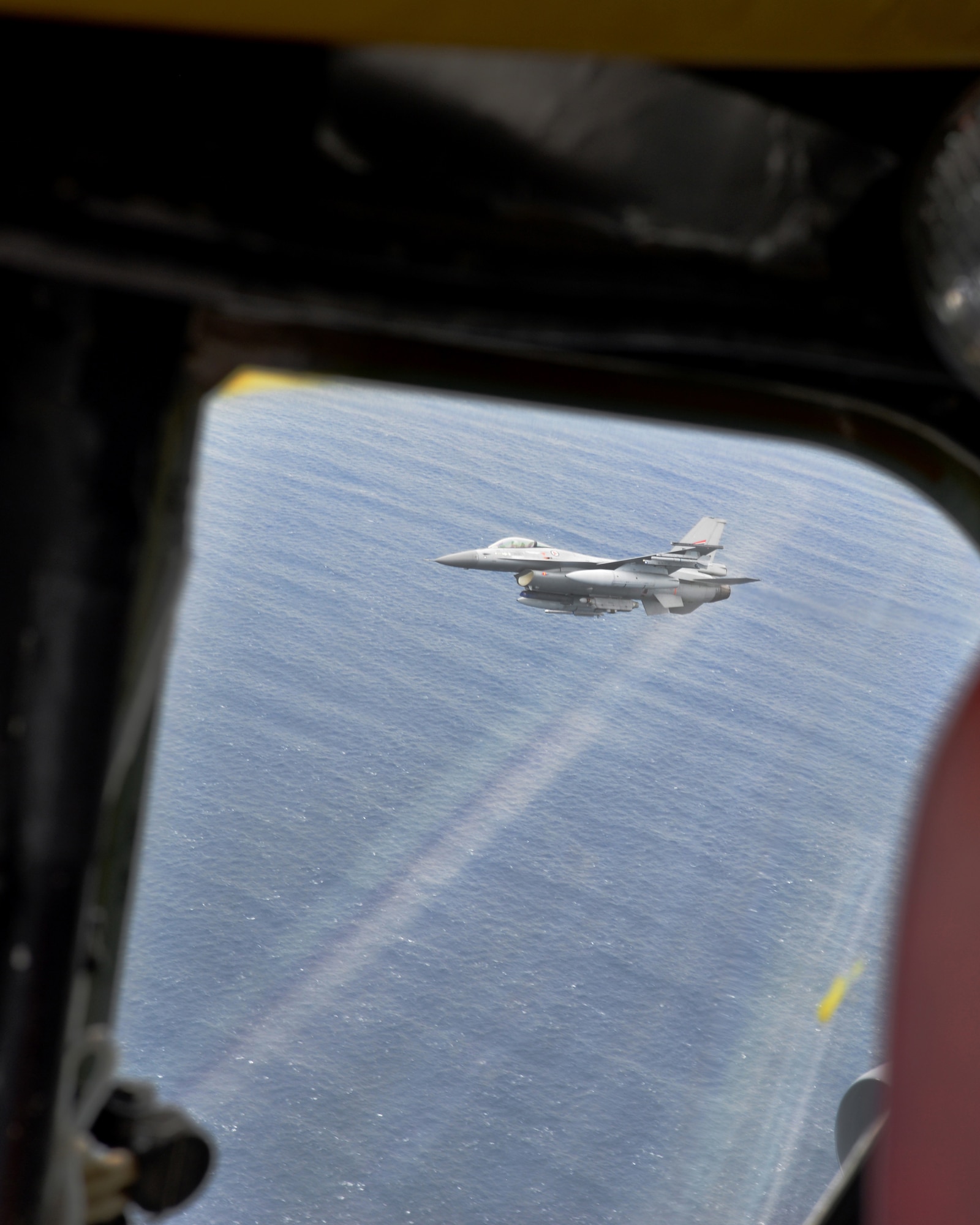 A Royal Norwegian Air Force F-16 Fighting Falcon provides protective escort to a U.S. B-52 Stratofortress during Cold Response 16, March 1, 2016. This year’s iteration of the biennial NATO training exercise took place in the Trøndelag region of Norway, providing a unique extreme-cold environment in which approximately 16,000 troops from a dozen nations worked together to perfect procedures for international military cooperation. (U.S. Air Force photo/Senior Airman Joseph Raatz)