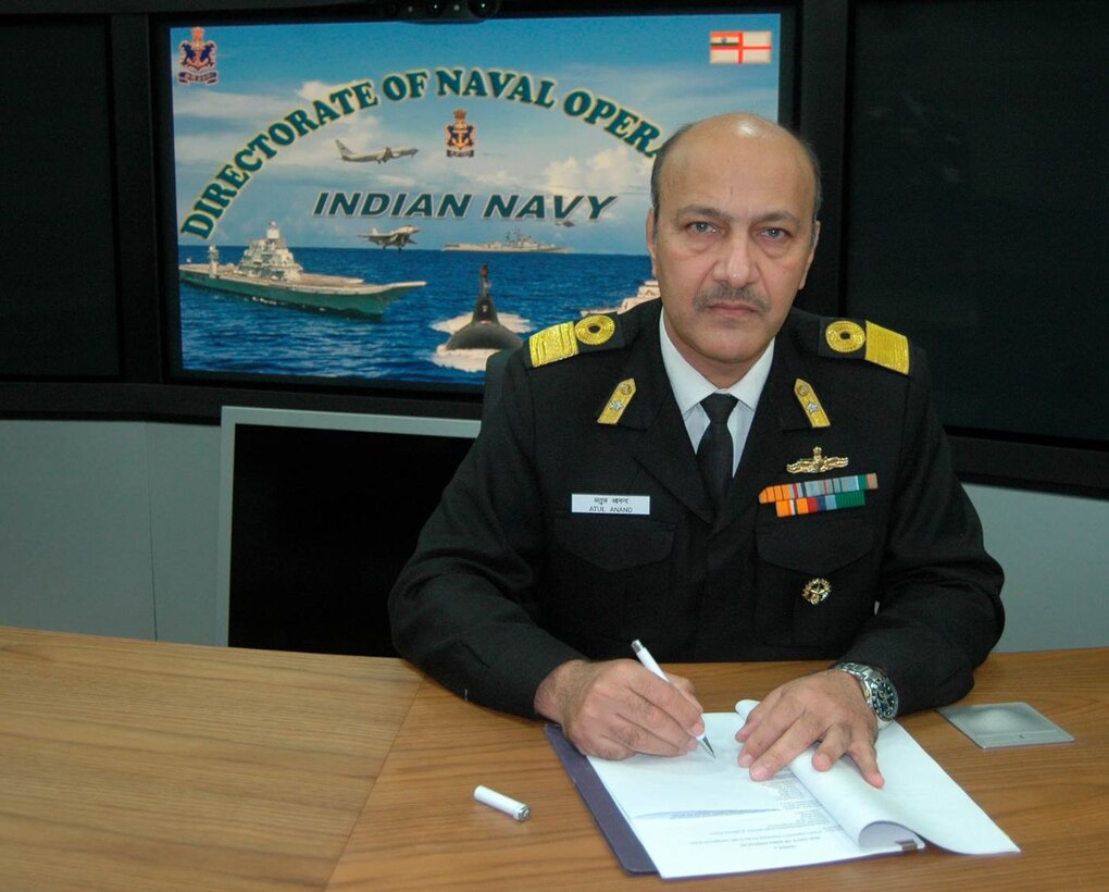India’s Integrated Headquarters of Ministry of Defence (Navy) Director of Naval Operations Commodore Atul Anand signs the Fuel Exchange Agreement allowing the U.S. Navy to refuel the Indian navy, or vice versa, at sea with F76 naval distillate fuel and/or JP5 jet fuel.