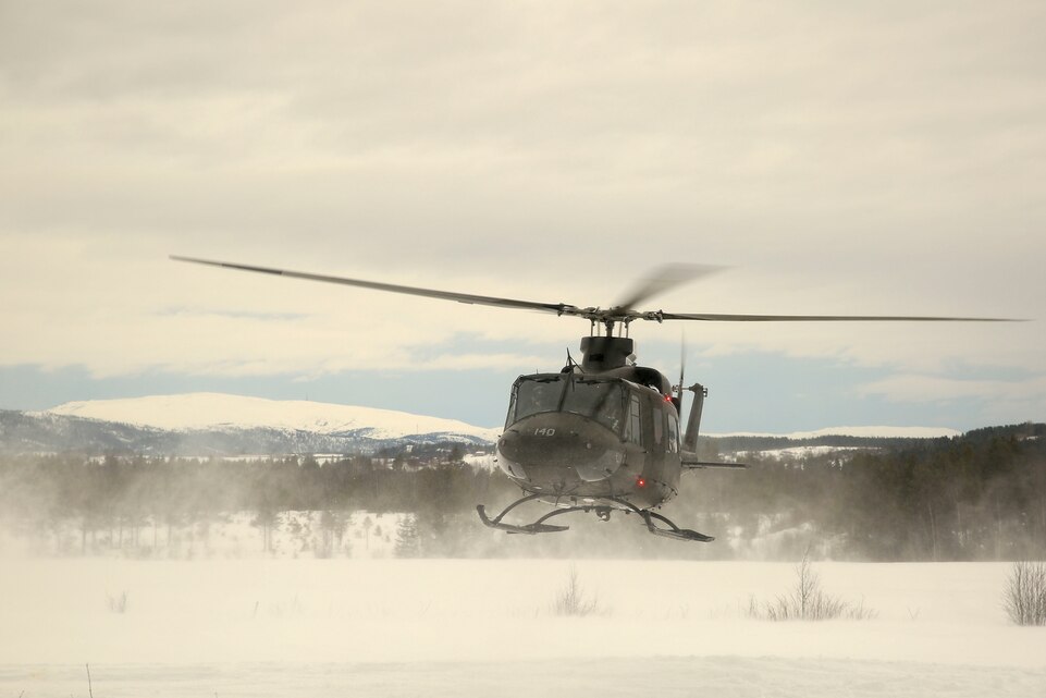 Norwegian Minister of Defense Ine Marie Eriksen Søreide leaves shortly after talking with the U.S. Marines of Task Force 1/8 at a training area near Steinkjer, Norway during Exercise Cold Response March 2, 2016. Cold Response is a multi-national exercise combining the efforts of 12 NATO allies and partner nations and approximately 15,000 troops taking place across Norway. (U.S. Marine Corps photo by Cpl. Dalton A. Precht/released)