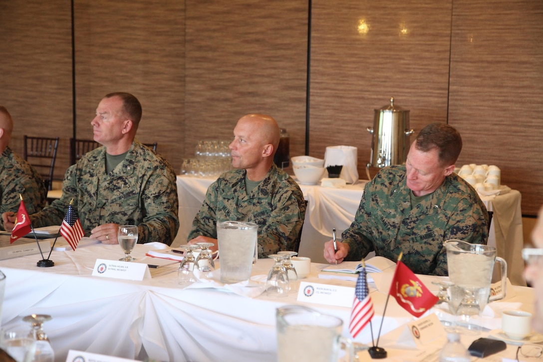 U.S. Marines with Marine Corps Installations West, attend a Senior Leaders Seminar at the Pacific Views Event Center on Camp Pendleton, Calif., Feb 29, 2016. The Senior Leaders Seminar is a forum between the commander of Marine Corps Installations Command and his installation commanding generals (U.S. Marine Corps photo by Cpl. Tyler S. Dietrich, MCIWEST-MCB CamPen Combat Camera/Released).