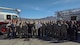Maj. Gen. Timothy S. Green, Air Force Director of Civil Engineers, Deputy Chief of Staff for Logistics, Engineering and Force Protection, Headquarters U.S. Air Force, poses for a picture with members of the 99th Civil Engineer Squadron Fire Protection Flight on the flight line at Nellis Air Force Base, Nev., Feb. 24, 2016. During his visit, Green broke the news that the 99th Civil Engineer Squadron Fire Protection Flight had won four Air Force-Level Awards for their accomplishments during 2015. The awards included the Air Force Large Fire Department of the Year, Fire Prevention Program of the Year, Firefighter Heroism Award and Air Force Senior Fire Officer of the Year.