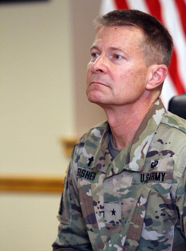 U.S. Army Reserve Brig Gen. Carlton Fisher, deputy chief of chaplains, U.S. Army Reserve, said at the 84th Training Command's inaugural Unit Ministry Team Workshop on Fort Knox, Ky., Feb. 17, 2016, that he was “extremely confident in how (the Army Reserve and active Army chaplains) we’re syncing training." (U.S. Army Photo by Clinton Wood/Released)