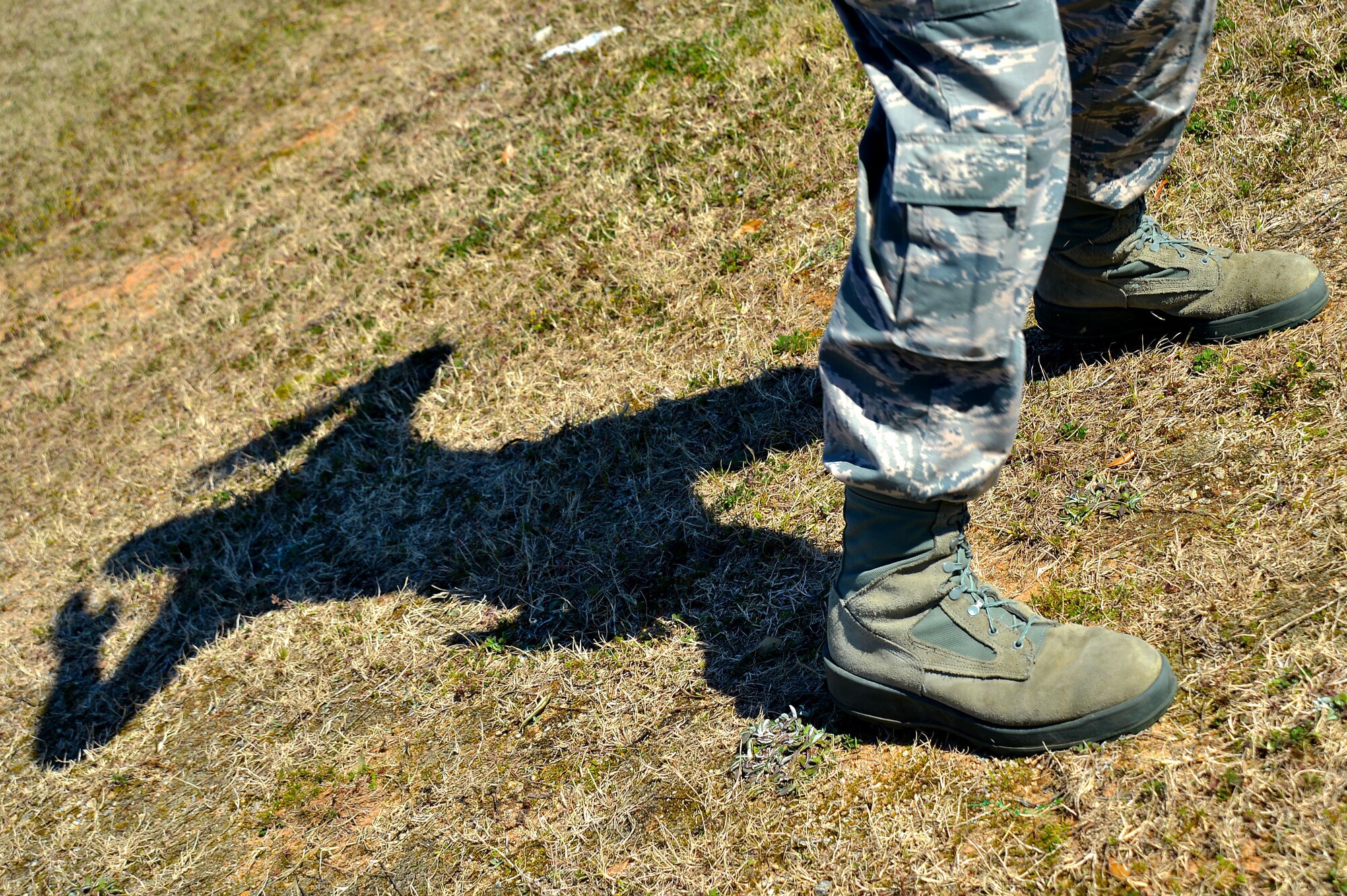 A U.S Air Force Airman assigned to the 20th Security Forces Squadron performs jumping jacks before being pepper sprayed at Shaw Air Force Base, S.C., Feb. 29, 2016. The active ingredient in pepper spray is capsaicin, which is a chemical derived from the fruit of plants in the Capsicum genus, including chilies. (U.S. Air Force photo by Senior Airman Michael Cossaboom)