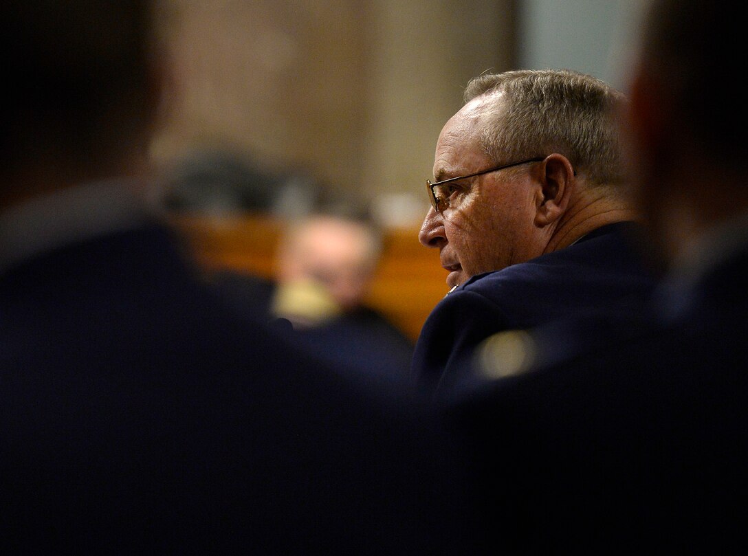 Air Force Chief of Staff Gen. Mark A. Welsh III testifies before the Senate Armed Services Committee on the Air Force posture in Washington, D.C., March 3, 2016. During their comments, the top leaders emphasized the challenges of balancing between budget reductions and maintaining readiness within the service.  (U.S. Air Force photo/Scott M. Ash)      