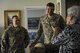 Lt. Gen. Brad Heithold, commander of Air Force Special Operations Command, and Chief Master Sgt. Matt Caruso, command chief of AFSOC, speak with a Bob Hope Village resident during a visit to the Air Force Enlisted Village, Shalimar, Fla., March. 1, 2016. The AFEV is a nonprofit organization whose core mission is to provide a safe, secure home for surviving spouses of retired enlisted U.S. Airmen and is one of four charities included in the Air Force Assistance Fund campaign.  The AFSOC AFAF campaign will run from March 21 - April 29. (U.S. Air Force photo by Senior Airman Meagan Schutter)
