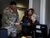 Lt. Gen. Brad Heithold, commander of Air Force Special Operations Command, greets a resident at the Hawthorn House during a visit to the Air Force Enlisted Village in Shalimar, Fla., March. 1, 2016. The AFEV is a nonprofit organization whose core mission is to provide a safe, secure home for surviving spouses of retired enlisted U.S. Airmen and is one of four charities included in the Air Force Assistance Fund campaign.  The AFSOC AFAF campaign will run from March 21 - April 29. (U.S. Air Force photo by Senior Airman Meagan Schutter)