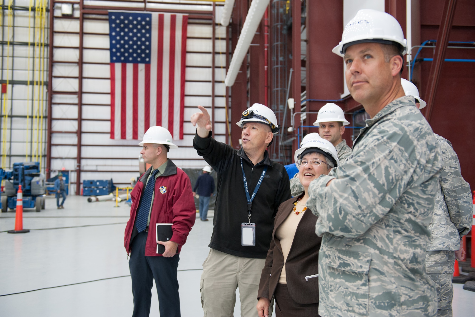 Patricia J. Zarodkiewicz, Administrative Assistant to the Secretary of the Air Force, visited and met with several members of the 45th Space Wing at Cape Canaveral Air Force Station, Fla., Feb. 25, 2016. Zarodkiewicz was introduced to the mission and toured facilities, received mission briefings and learned about the day-to-day operations during her tour. (U.S. Air Force photo/Benjamin Thacker) (Released) 