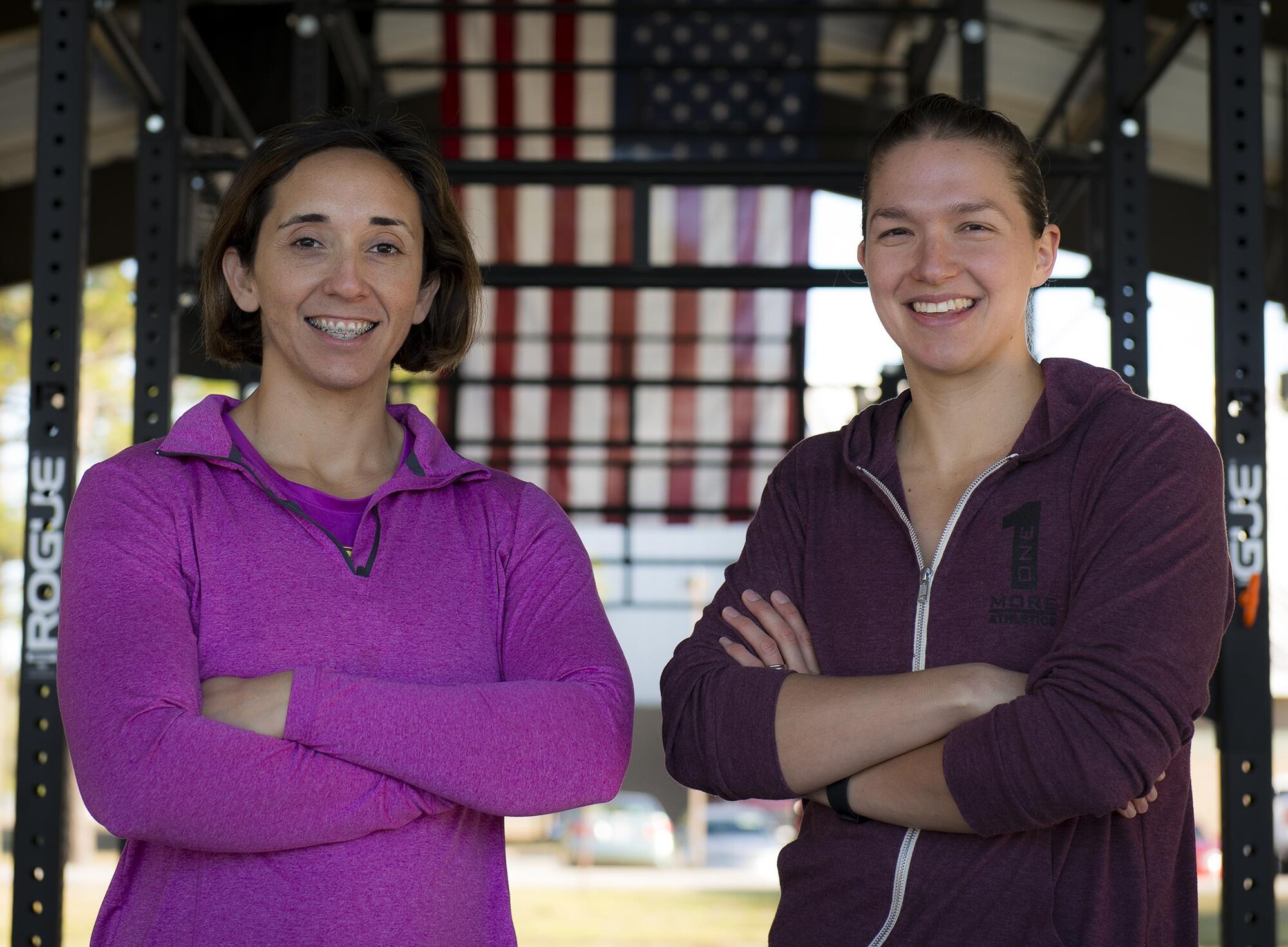 Capt.s Linda McCullough, 919th Special Operations Maintenance Group and Susan Frank, 919th Special Operations Logistics Readiness Squadron competed in the Blue Collar Beat Down fitness event Feb. 27 in Navarre Beach, Fla.  The captains completed three workouts and placed first overall against 10 teams during the competition.  (U.S. Air Force photo/Tech. Sgt. Sam King)