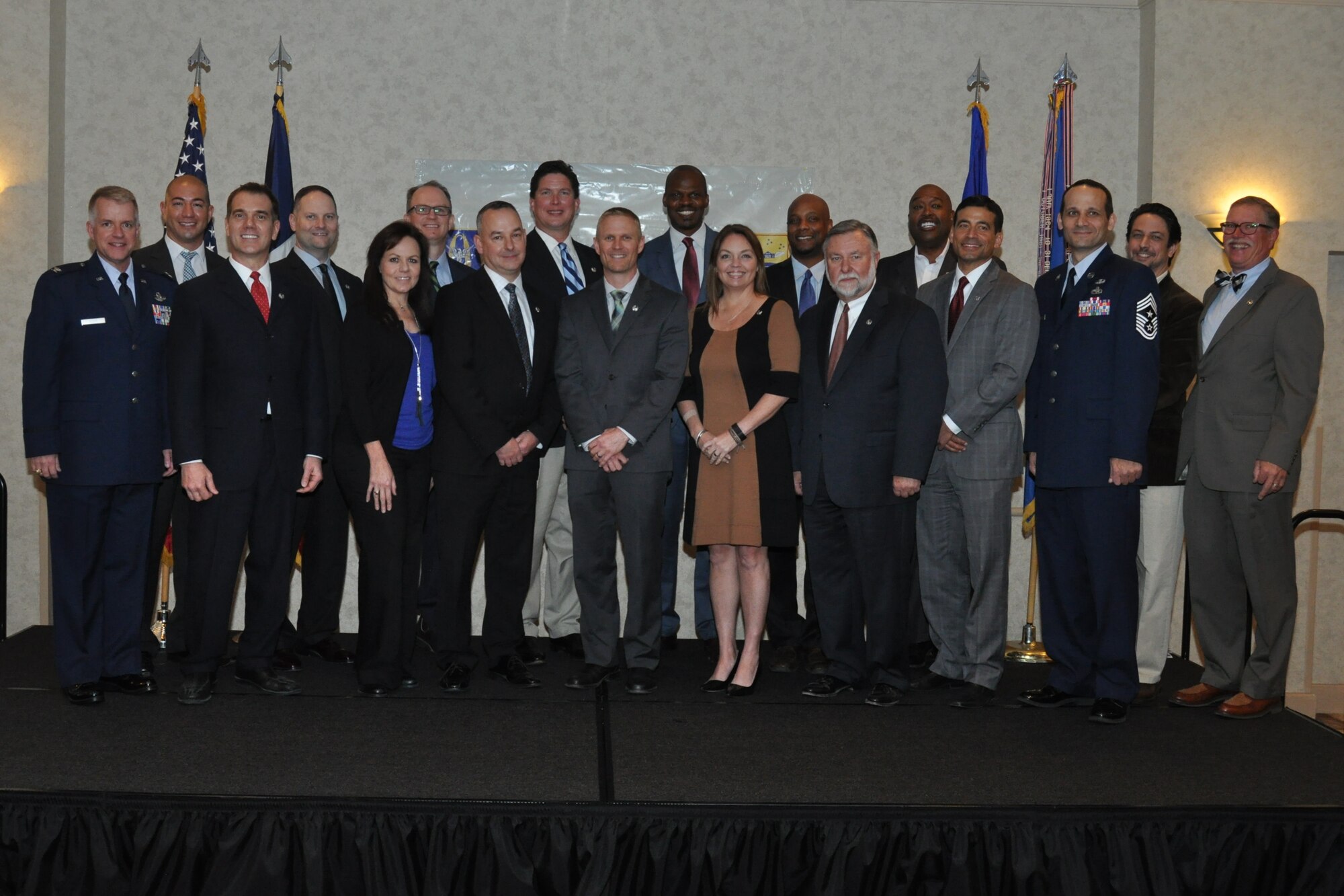 The 433rd Airlift Wing held an Honorary Commander induction ceremony in downtown San Antonio, Texas March 5, 2016. The ceremony, hosted by Col. David Scott, 433rd AW vice commander, is a time-honored tradition, signifying the important ties between the military and civilian communities. (U.S. Air Force photo/Senior Airman Bryan Swink)