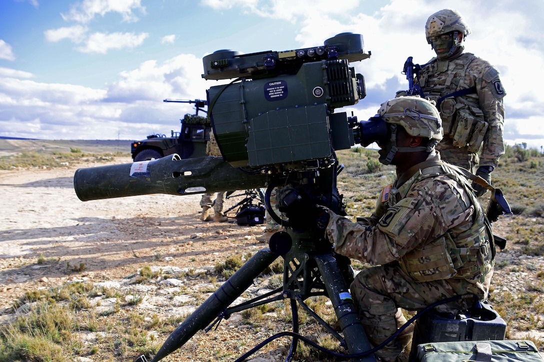 Army paratroopers prepare to fire the M41 TOW Improved Target Acquisition System during Exercise Sky Soldier 16 at the Chinchilla training area in Spain, Feb. 25, 2016. Army photo by Elena Baladelli