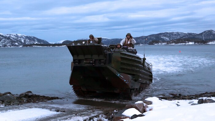 Marines with 2nd Assault Amphibian Battalion storm a fjord in Namsos, Norway, March 3, 2016, during Exercise Cold Response 16. The landing reinforced the unit’s capabilities of operating in winter terrain and cold-weather environments. During Cold Response, 13 NATO allies and partner nations and about 15,000 troops enhance their skill sets and strengthen their bonds.