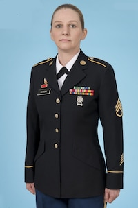 U.S. Army Reserve Soldier Staff Sgt. Lydia Seaborn became the first Reserve female Soldier to graduate from the 25D Cyber Network Defender active duty course as the distinguished honor graduate, Fort Gordon, Ga. Seaborns' accomplishments in the newly offered military occupational specialty come at a time when women are making many strides in the Army. (Courtesy photo/released)