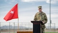 Brig. Gen. David Elwell, Commanding General, 311th Sustainment Command (Expeditionary), thanks Army Reserve Soldiers and families during the 336th Combat Sustainment Support Battalion mobilization ceremony, March 5, 2016, Buckeye, Ariz. The 336th CSSB provides expert logistics support for the fight to degrade and defeat the Islamic State of Iraq and the Levant, or ISIL. With 65 percent of the Army’s logistics capability, the fight is dependent upon the Army Reserve.