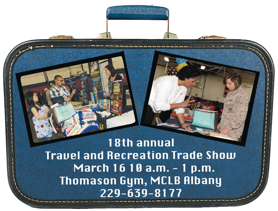 Travelers, searching for a vacation to celebrate a special occasion or need a list of spur-of-the-moment getaway locations, can get a head start at Marine Corps Community Services’ Information, Tickets and Tours 18th annual Travel and Recreation Trade Show, March 16.
The free show, open to all base personnel, retirees and their family members, will be held at Thomason Gymnasium from 10 a.m. to 1 p.m. aboard Marine Corps Logistics Base Albany.
