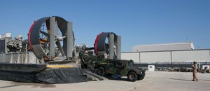 U.S. Marines with the 26th Marine Expeditionary Unit (MEU) embarked with the amphibious transport dock ship USS Arlington (LPD 24) off-load from a landing craft air cushion (LCAC). The U.S. Navy, U.S. Marine Corps and Kuwait Armed Forces are conducting PHIBLEX 16, a bilateral amphibious and ground exercise, to enhance operational readiness and improve interoperability between U.S. and regional partner forces. The 26th MEU is embarked on the Kearsarge Amphibious Ready Group and is deployed to maintain regional security in the U.S. 5th Fleet area of operations.