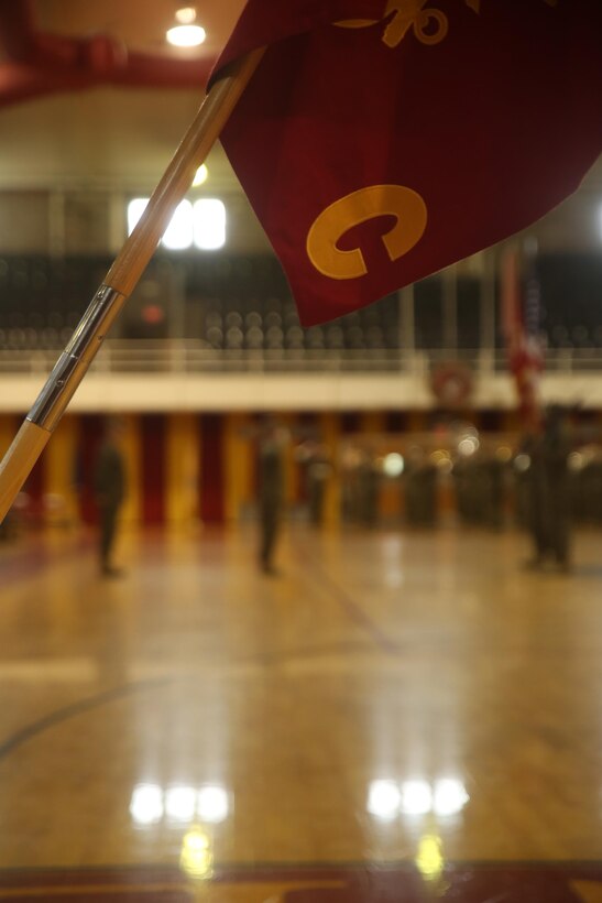 The guidon for Charlie Company, 2nd Tank Battalion, is displayed after the company’s deactivation ceremony at Camp Lejeune, N.C., March 4, 2016. Charlie Company, activated in 1941, has taken part in some of the America’s largest battles to include World War II (Tarawa, Saipan), The Vietnam War, Operations Desert Storm and Shield, and Operation Iraqi Freedom (Fallujah).(U.S. Marine Corps photo by Cpl. Joey Mendez)