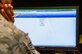 A Barksdale NCO logs into the Air University website from Barksdale Air Force Base, La., March 8, 2016. Air Universiry provides NCOs and Senior NCOs with enlisted professional military education content required for career progression and rank advancement. (U.S. Air Force photo/Senior Airman Mozer O. Da Cunha)