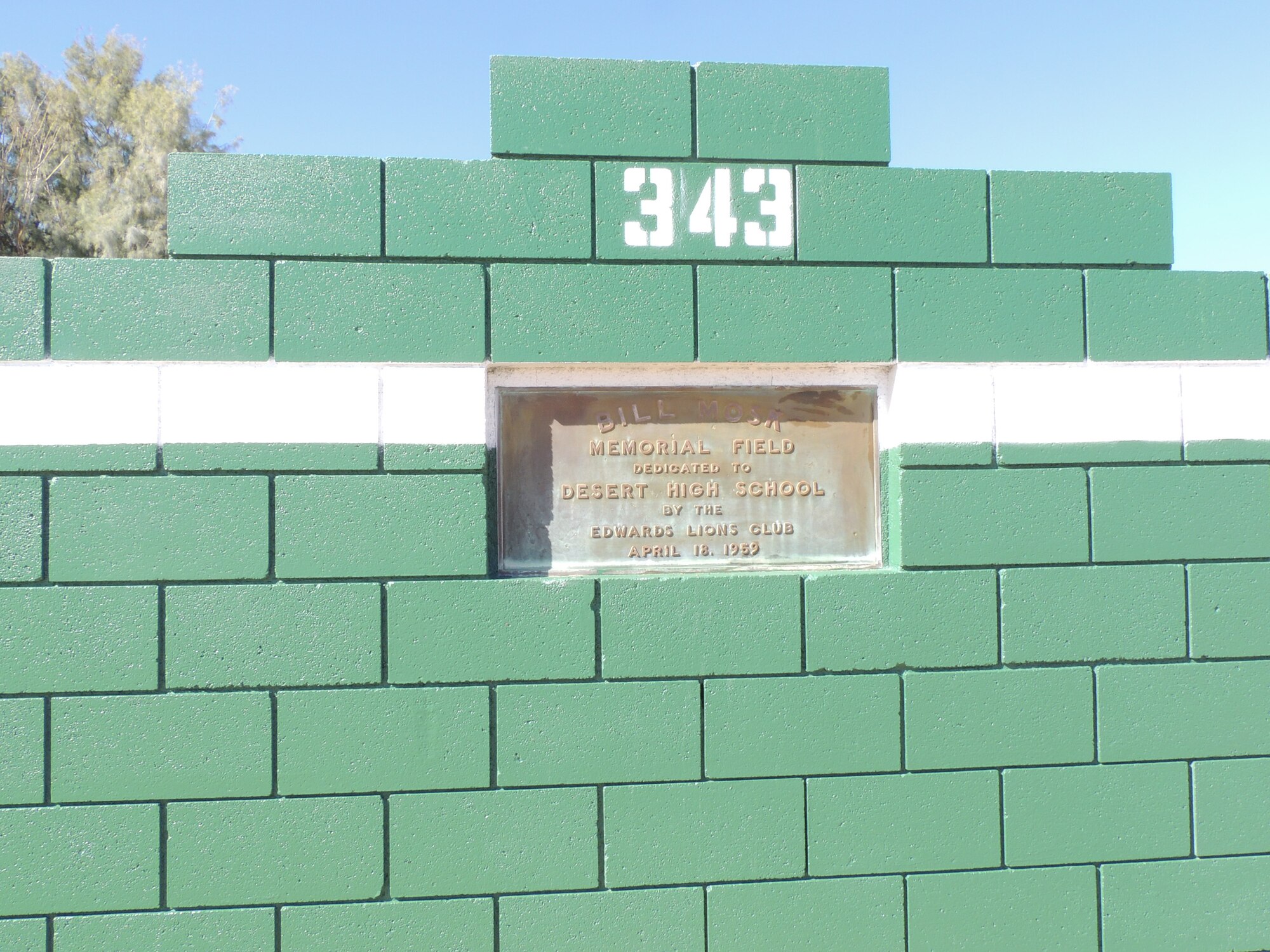 Life Scout Tristen Nelson was looking to raise money to renovate the outfield fence at Desert High School's baseball field as an Eagle Scout project. The result is a newly refinished outfield fence to include new paint and foul lines at DHS. The baseball field was originally built in 1959. (Courtesy photo)