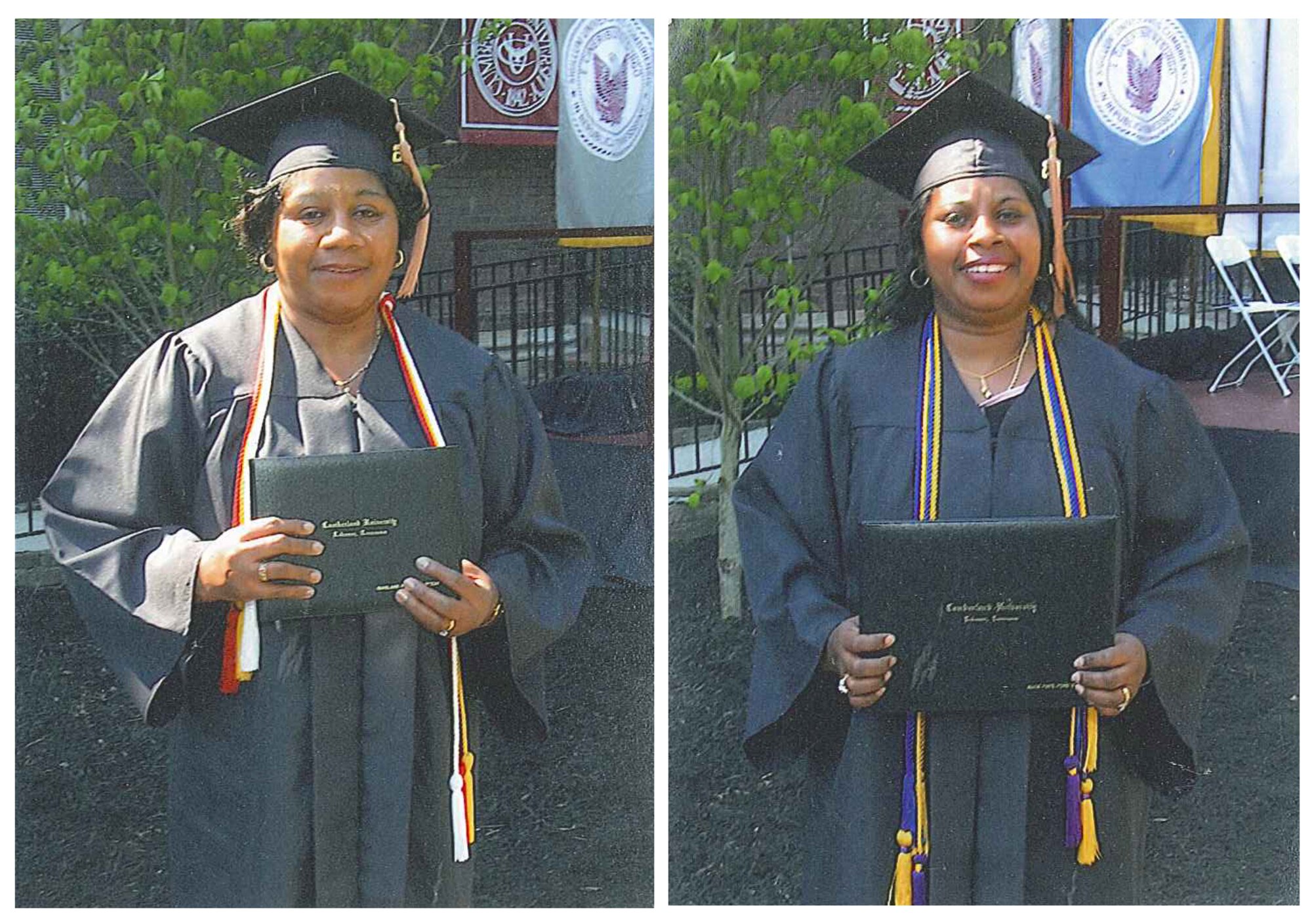 Narlane Hampton (left), with ATA Property Disposal, and Faye Ford, with ATA Purchasing, graduated together from Cumberland University in 2005. Hampton received an associate degree in business administration and Ford received a bachelor’s degree in business administration. They are sisters who have worked in the same building for 30 years at AEDC and currently have offices beside each other. (Courtesy photos)