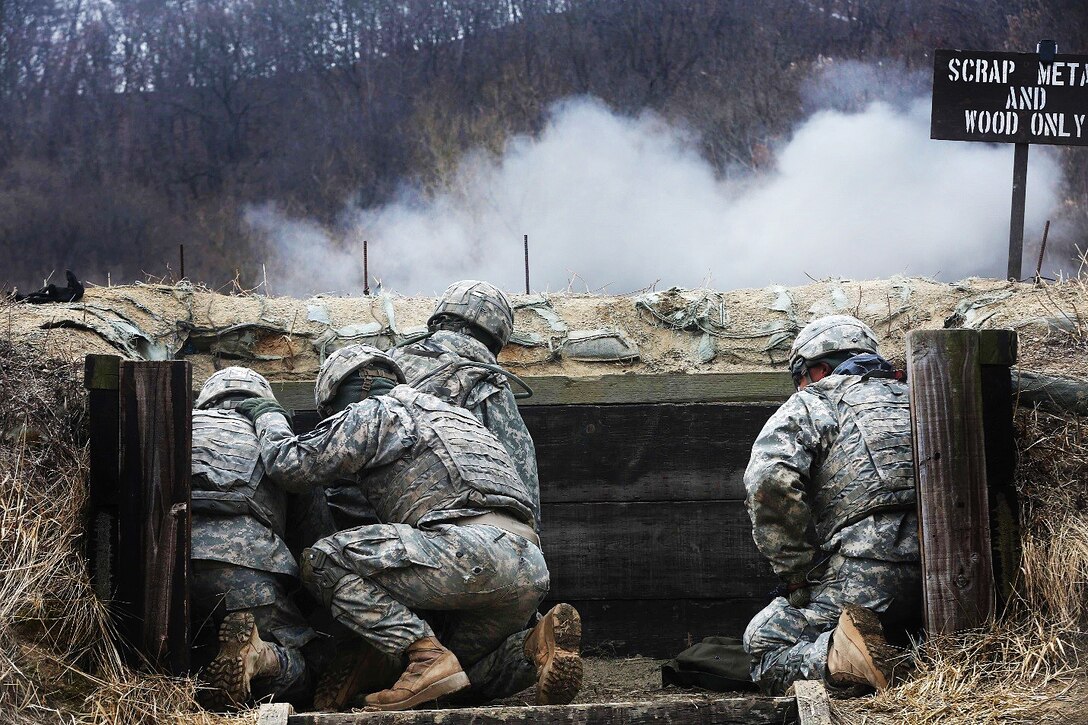 Soldiers detonate M18A1 Claymore mines at California Range, South Korea, March 2, 2016. Army photo by Pfc. Elliott Page