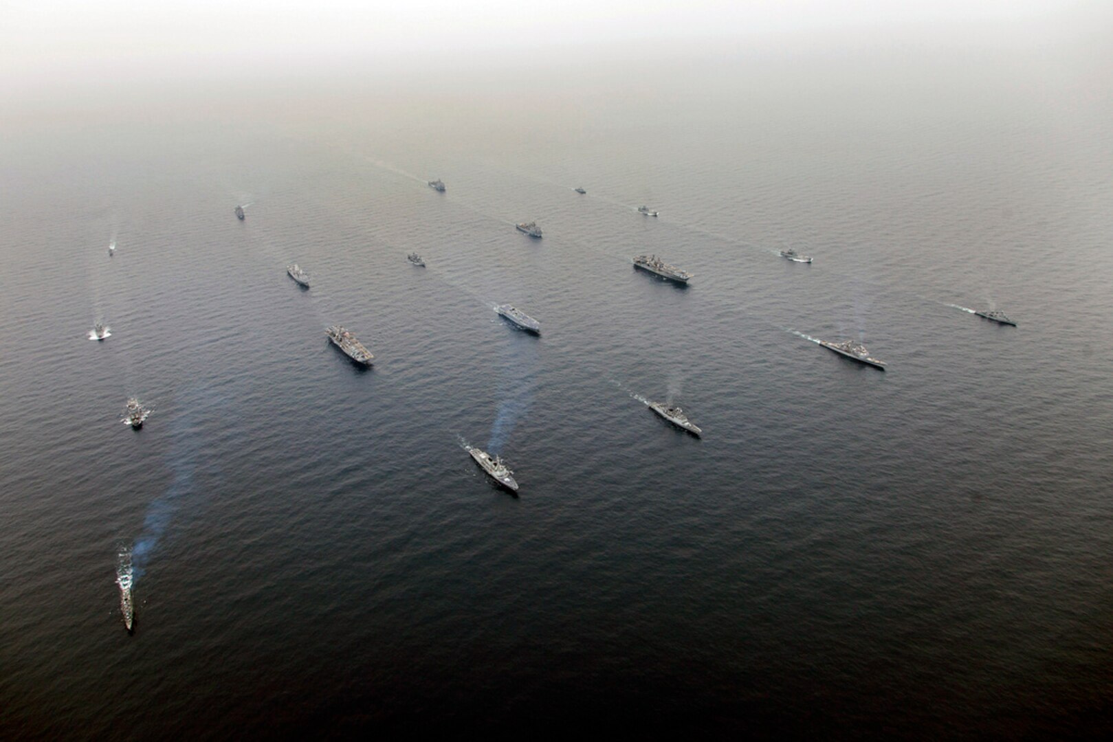 PACIFIC OCEAN (March 8, 206) - Ships of the Bonhomme Richard Expeditionary Strike Group and Boxer Amphibious Ready Group, along with Republic of Korea Flotilla 5, transit in formation to kick off exercise Ssang Yong 2016, the largest combined amphibious exercise of its kind to date, designed to strengthen interoperability and working relationships across a wide range of military operations from disaster relief to complex expeditionary operations. 