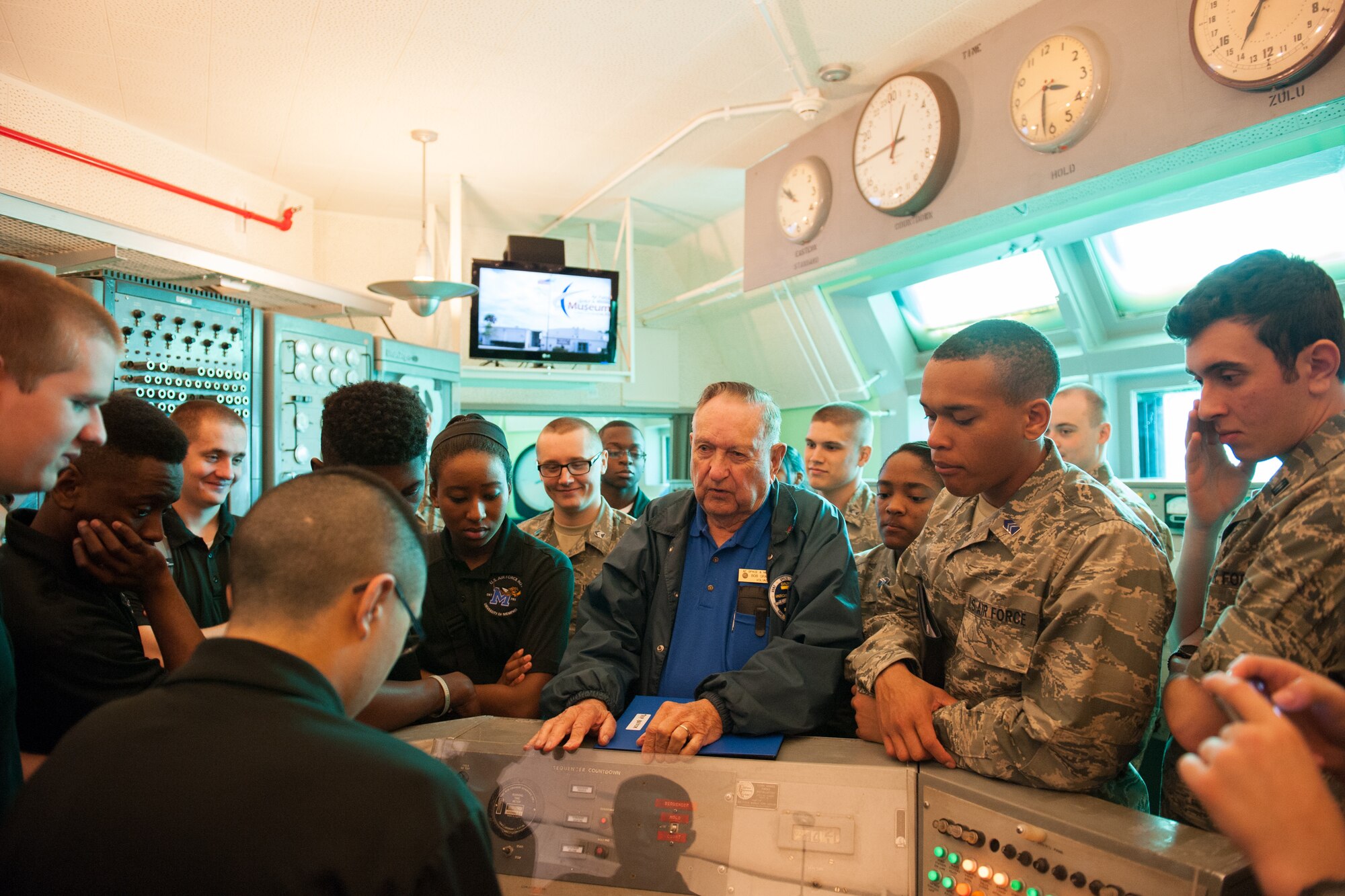 Members of the University of Memphis Air Force ROTC Detachment 785 visited Patrick Air Force Base and Cape Canaveral Air Force Station, Fla., and received a firsthand look at the 45th Space Wing’s mission and day-to-day operations, March 7, 2016. The cadets’ visit exposed them to a real-world Air Force environment and provided them the opportunity to see how base components work together to meet the mission. (U.S. Air Force photo/Benjamin Thacker) (Released)  