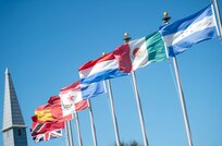 Flags from partner nations wave outside the Joint Interagency Task Force South building at Naval Air Station Key West, Fla., March 8, 2016. DoD photo by Navy Petty Officer 2nd Class Dominique A. Pineiro