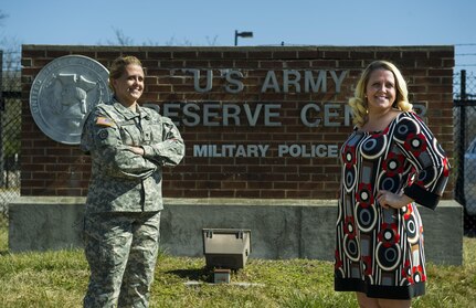 U.S. Army Reserve Spc. Amanda Knaus, supply specialist, is also Ms. Amanda Knaus, budget analyst, with the 200th Military Police Command. Within the 200th MP Cmd., several women serve in dual roles as Soldiers and civilians giving them twice the opportunity to make the Army stronger. (U.S. Army photo illustration by Staff Sgt. Shejal Pulivarti) 