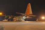 An LC-130 Hercules aircraft sits on the flight line at Stratton Air National Guard Base in Scotia, New York,  after returning from Antarctica to the base near  Schenectady, on March 8, 2016. The wing, which flies the only ski-equipped aircraft in the U.S. military flies transportation missions in support of the National Science Foundation as part of Operation Deep Freeze, the military support to the U.S. Antarctic Program.

