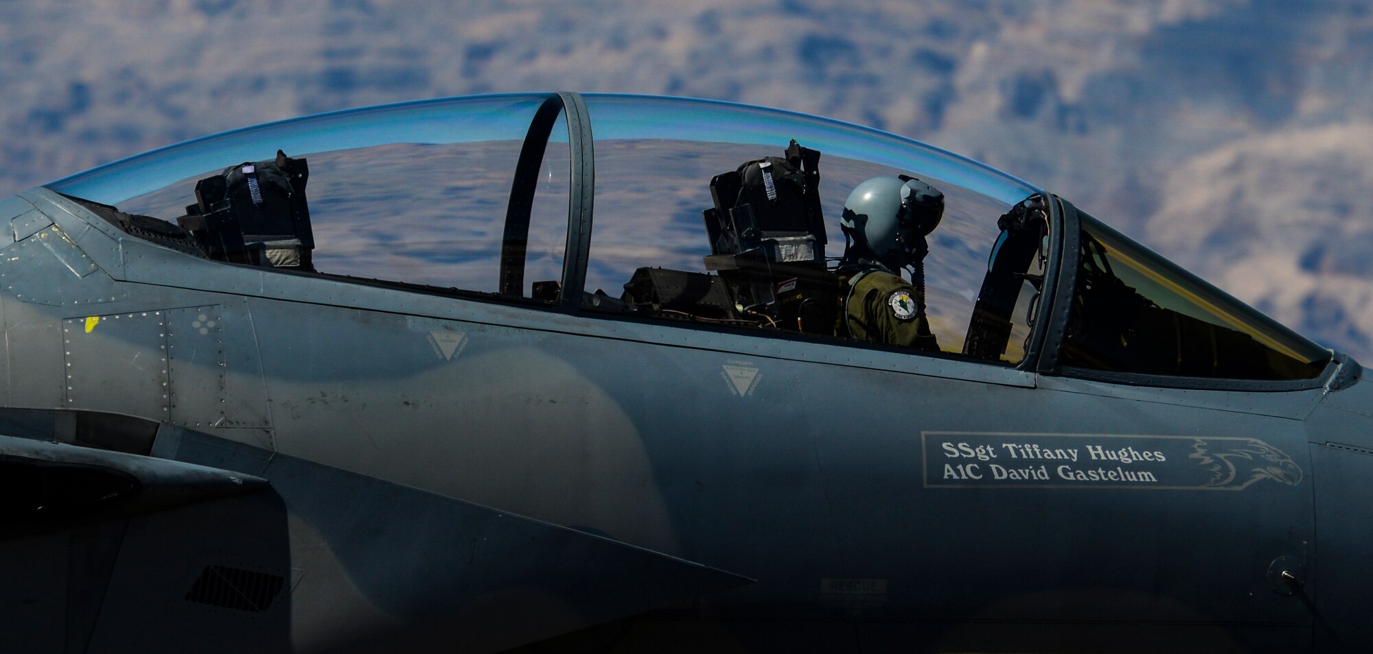 An F-15D Eagle, assigned to the 757th Aircraft Maintenance Squadron, prepares for takeoff during Red Flag 16-2 at Nellis Air Force Base, Nev. March 8, 2016. Red Flag involves
a variety of attack, fighter, bomber, reconnaissance, electronic warfare, air lift support, and search and rescue aircraft. (U.S. Air Force photo by Airman 1st Class Kevin Tanenbaum)