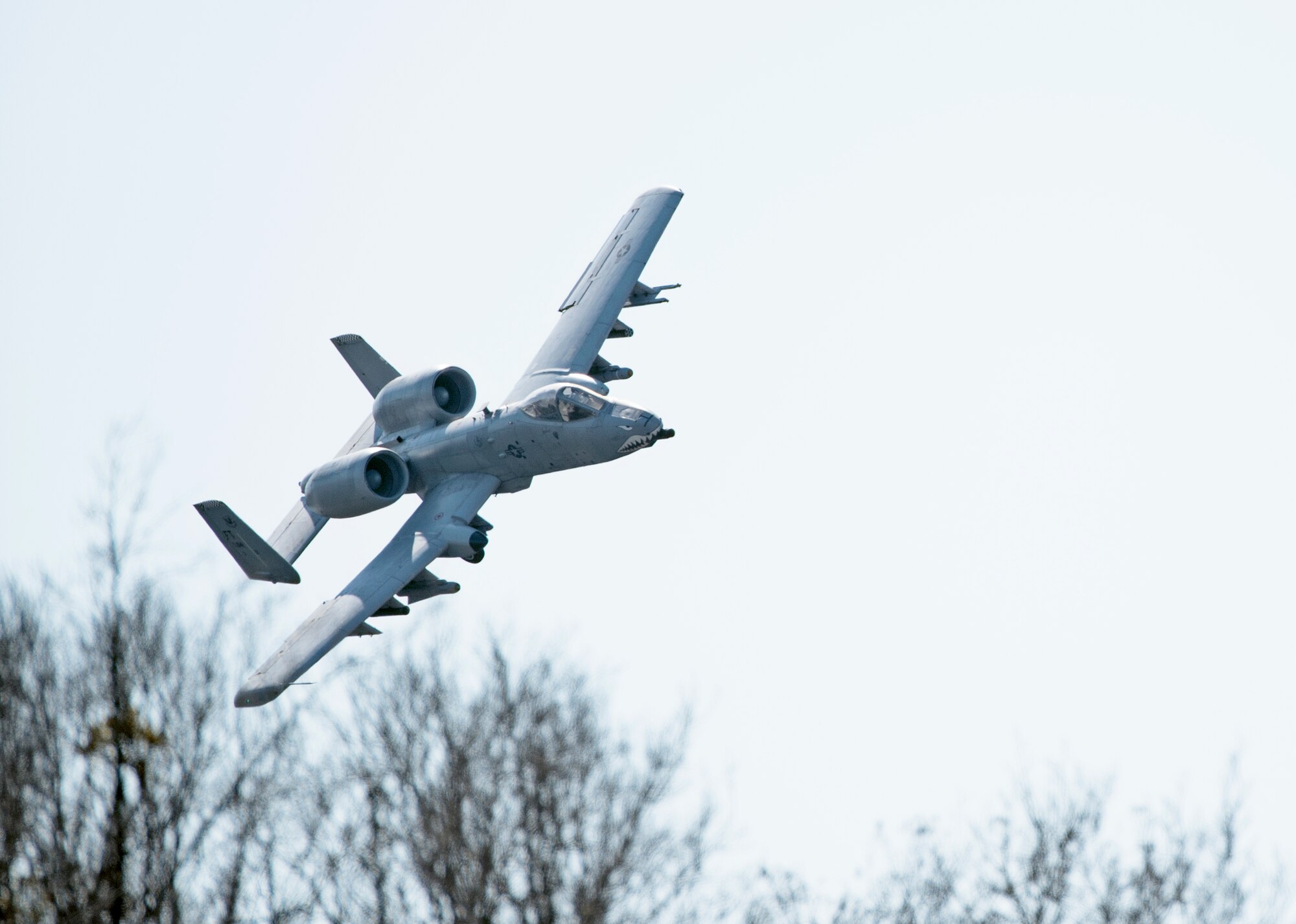 An A-10 Thunderbolt II flies over Grand Bay Bombing and Gunnery Range at Moody Air Force Base, Ga., Feb. 11, 2016. Multiple U.S. Air Force aircraft within Air Combat Command conducted joint aerial training that showcased the aircrafts tactical air and ground maneuvers, as well as its weapons capabilities. (U.S. Air Force photo by Staff Sgt. Brian J. Valencia/Released)